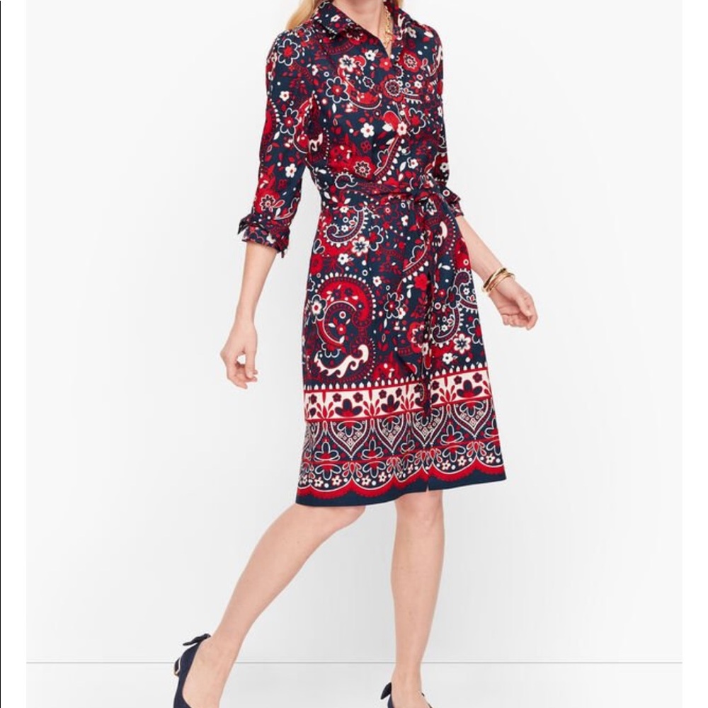 Paisley shirt dress from Talbots.